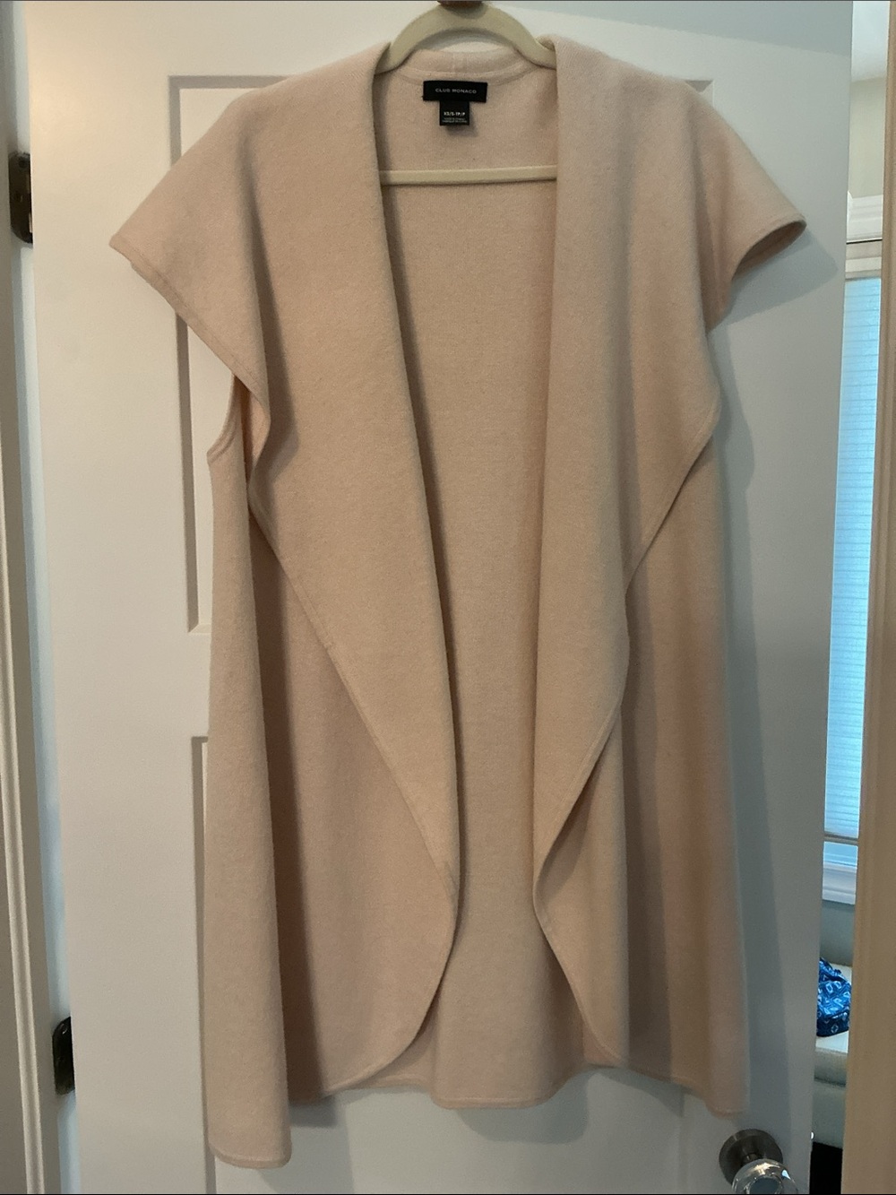 Club Monaco light Pink Draped Sleeveless Sweater Vest Wool Cashmere Blend